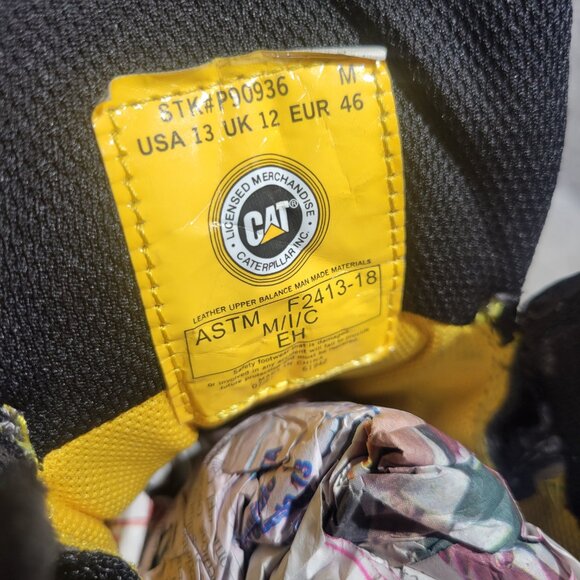 Caterpillar Threshold Mens Size 13M Black Leather Waterproof Steel Toe Work Boot - Picture 11 of 11